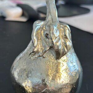 Exceptional Silver Leaf Pear Paper Weight ( 13.85 oz.)